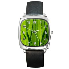 Grass Square Leather Watch by Siebenhuehner