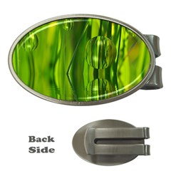 Green Bubbles  Money Clip (oval)