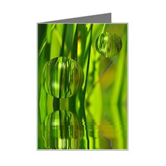 Green Bubbles  Mini Greeting Card by Siebenhuehner