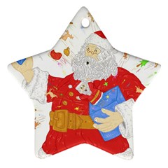 Santa Surprise Star Ornament (two Sides)