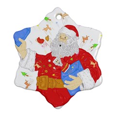 Santa Surprise Snowflake Ornament by Contest1736674