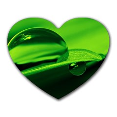 Green Drop Mouse Pad (heart) by Siebenhuehner