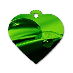 Green Drop Dog Tag Heart (two Sided) by Siebenhuehner