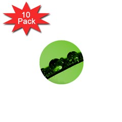 Green Drops 1  Mini Button (10 Pack) by Siebenhuehner