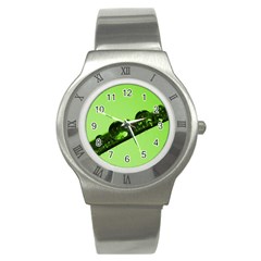 Green Drops Stainless Steel Watch (unisex) by Siebenhuehner