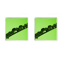 Green Drops Cufflinks (square)