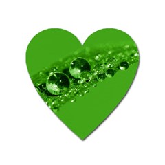 Green Drops Magnet (heart) by Siebenhuehner