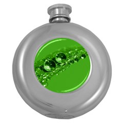 Green Drops Hip Flask (round) by Siebenhuehner