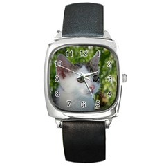 Young Cat Square Leather Watch by Siebenhuehner