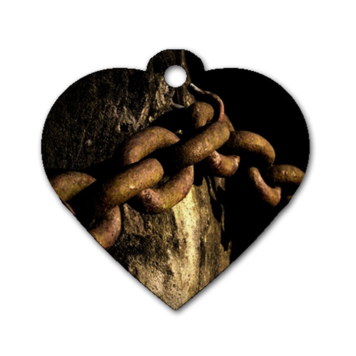 Chain Dog Tag Heart (Two Sided)