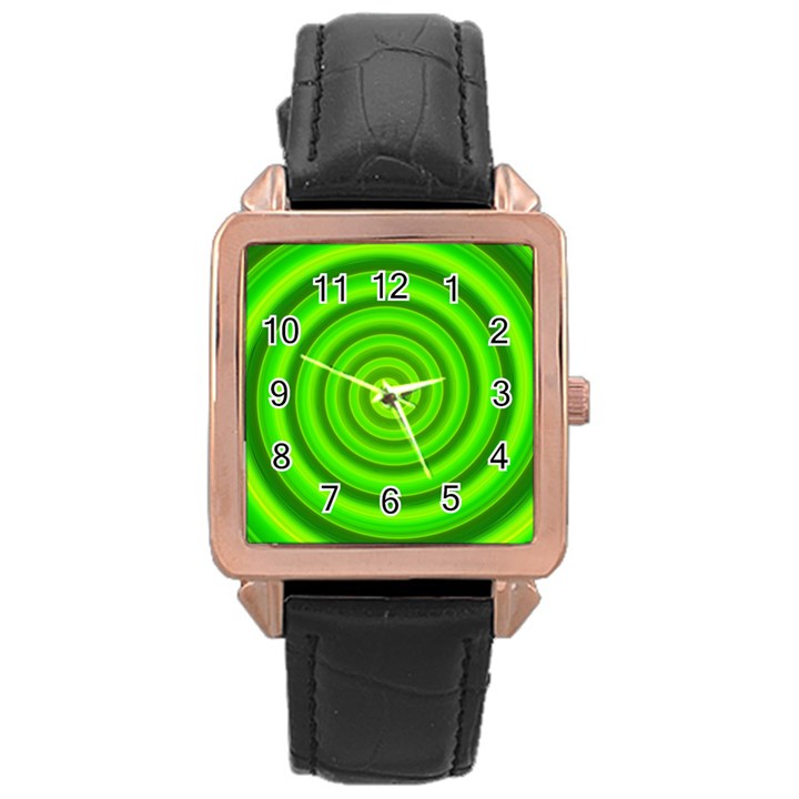 Modern Art Rose Gold Leather Watch 