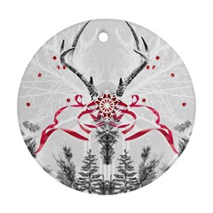 Christmas Collage Round Ornament (two Sides) by Contest1764179