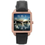 Magic Balls Rose Gold Leather Watch  Front