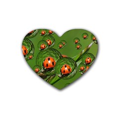 Ladybird Drink Coasters (heart) by Siebenhuehner