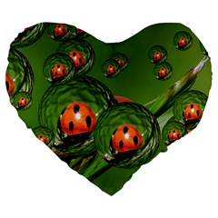 Ladybird 19  Premium Heart Shape Cushion by Siebenhuehner