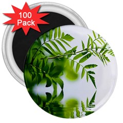 Leafs With Waterreflection 3  Button Magnet (100 Pack) by Siebenhuehner