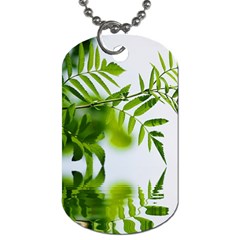 Leafs With Waterreflection Dog Tag (two-sided)  by Siebenhuehner