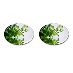 Leafs With Waterreflection Cufflinks (oval) by Siebenhuehner