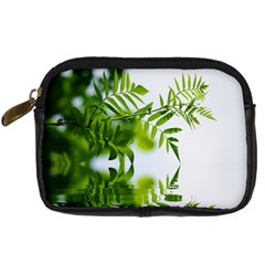 Leafs With Waterreflection Digital Camera Leather Case by Siebenhuehner