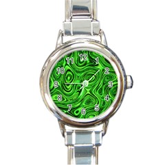 Modern Art Round Italian Charm Watch by Siebenhuehner