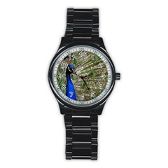 Peacock Sport Metal Watch (black) by Siebenhuehner