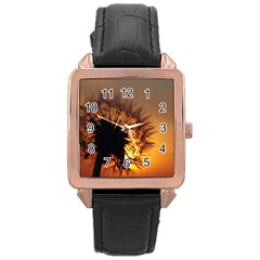 Dandelion Rose Gold Leather Watch 