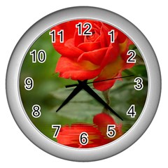 Rose Wall Clock (silver) by Siebenhuehner