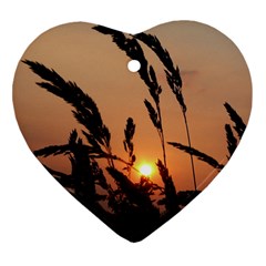 Sunset Heart Ornament (two Sides) by Siebenhuehner