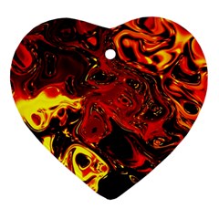 Fire Heart Ornament (two Sides) by Siebenhuehner