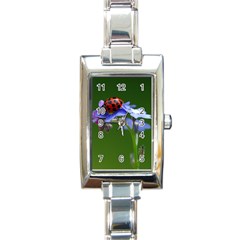 Good Luck Rectangular Italian Charm Watch by Siebenhuehner