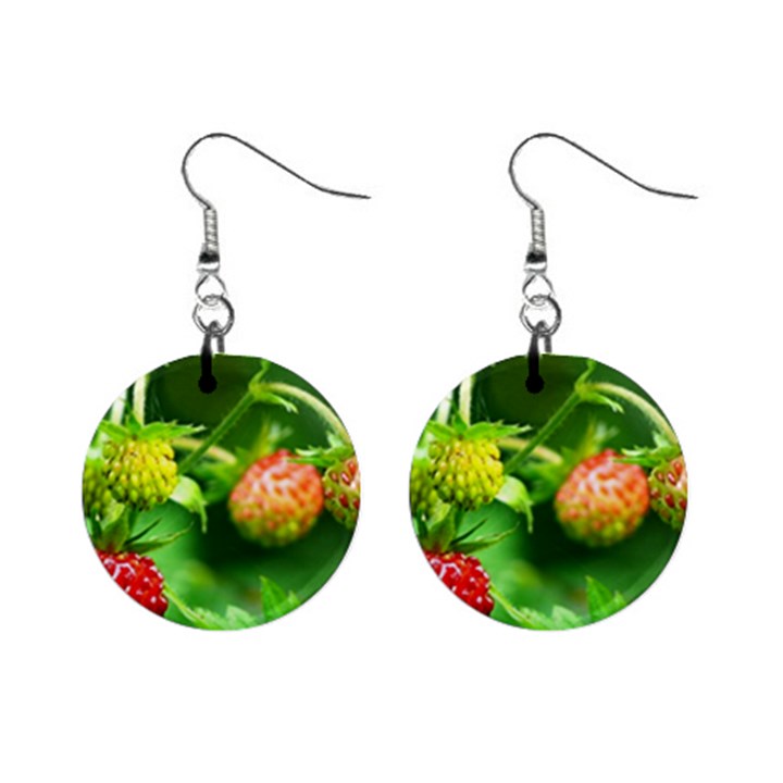 Strawberry  Mini Button Earrings