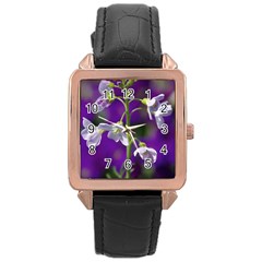 Cuckoo Flower Rose Gold Leather Watch  by Siebenhuehner