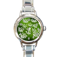 Queen Anne s Lace Round Italian Charm Watch by Siebenhuehner