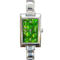 Green Balls  Rectangular Italian Charm Watch by Siebenhuehner