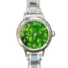 Green Balls  Round Italian Charm Watch by Siebenhuehner