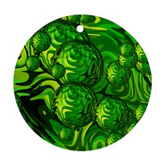 Green Balls  Round Ornament by Siebenhuehner