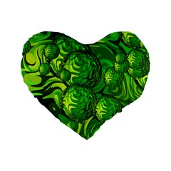 Green Balls  16  Premium Heart Shape Cushion  by Siebenhuehner