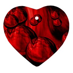 Red Bubbles Heart Ornament by Siebenhuehner