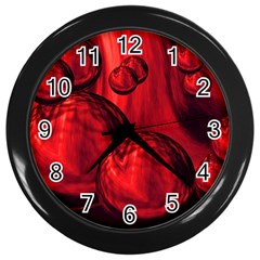 Red Bubbles Wall Clock (black) by Siebenhuehner