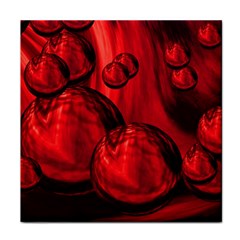 Red Bubbles Face Towel by Siebenhuehner