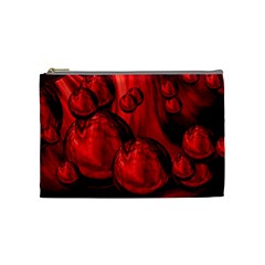 Red Bubbles Cosmetic Bag (medium) by Siebenhuehner