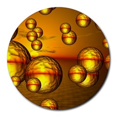 Sunset Bubbles 8  Mouse Pad (round) by Siebenhuehner