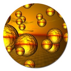 Sunset Bubbles Magnet 5  (round) by Siebenhuehner