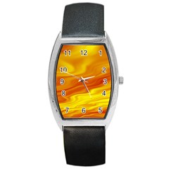 Design Tonneau Leather Watch by Siebenhuehner