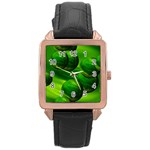 Magic Balls Rose Gold Leather Watch  Front