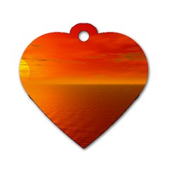 Sunset Dog Tag Heart (one Sided)  by Siebenhuehner