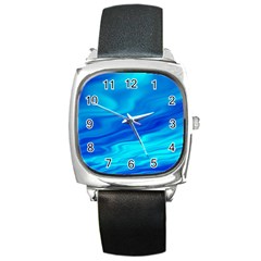 Blue Square Leather Watch by Siebenhuehner