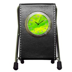 Green Stationery Holder Clock by Siebenhuehner