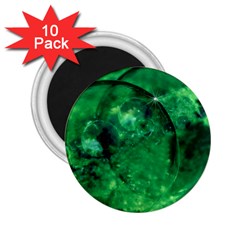 Green Bubbles 2 25  Button Magnet (10 Pack) by Siebenhuehner