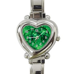 Green Bubbles Heart Italian Charm Watch  by Siebenhuehner